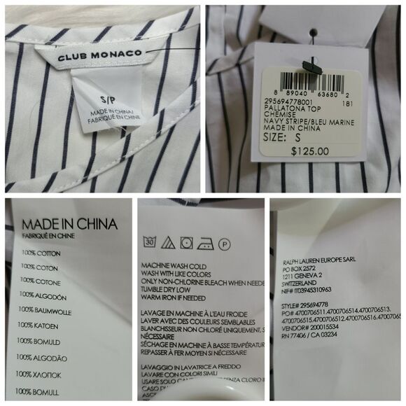 Club Monaco|Pallatona Striped Cold Shoulder Top, SMALL - Picture 7 of 7